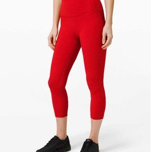 Lululemon Pace Rival High-Rise Crop 22" Size 6 Dark Red